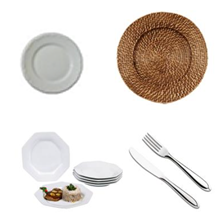 Pratos e Sousplats para Decoração de Mesas